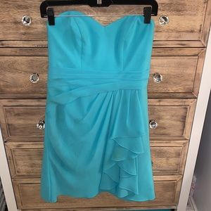 Aqua Blue Short Bridesmaid Dress